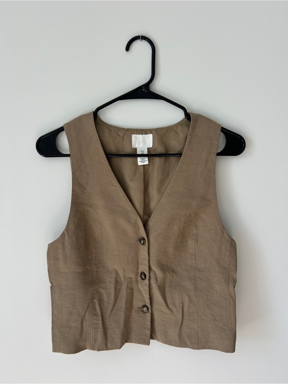 H&M Taupe Brown Button-Front Women's Vest